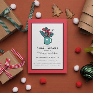 Invitation BRIDAL SHOWER   Holiday Christmas Winter Invitatio