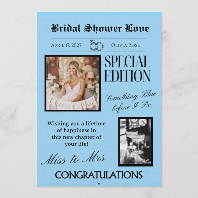 Invitation BRIDAL SHOWER LOVE CARD (+Download option) (Devant)