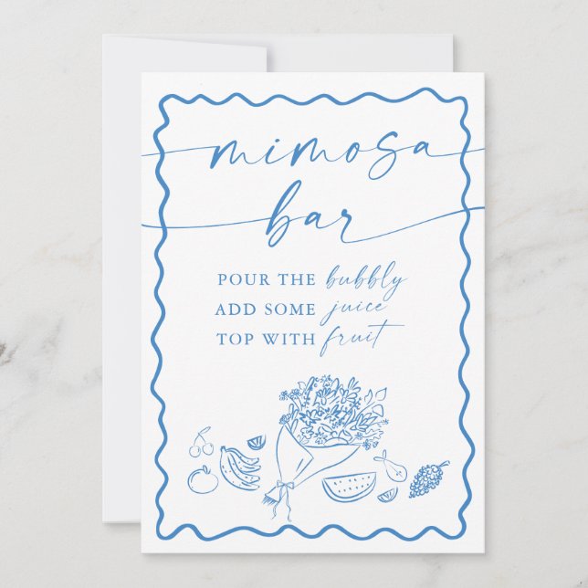 Invitation Bridal Shower Mimosa Bar Sign, Farmers Market  (Devant)