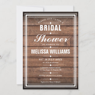 Invitation Bridal Shower Rustic Wood Panels
