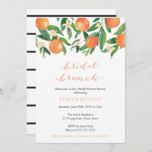 Invitation Bride Brunch Citrus Frappe au charbon