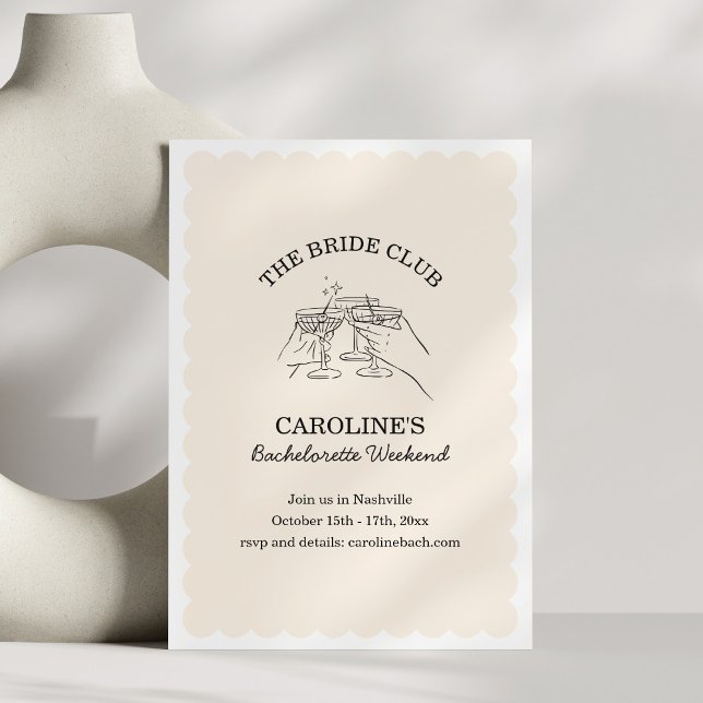 Invitation Bride Club Weekend Cocktail Bachelorette Party (Créateur téléchargé)