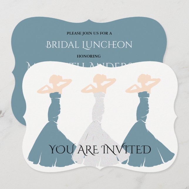 Invitation BRIDE CO Cornflower Blue Be My Bridesmaid Party (Devant / Derrière)