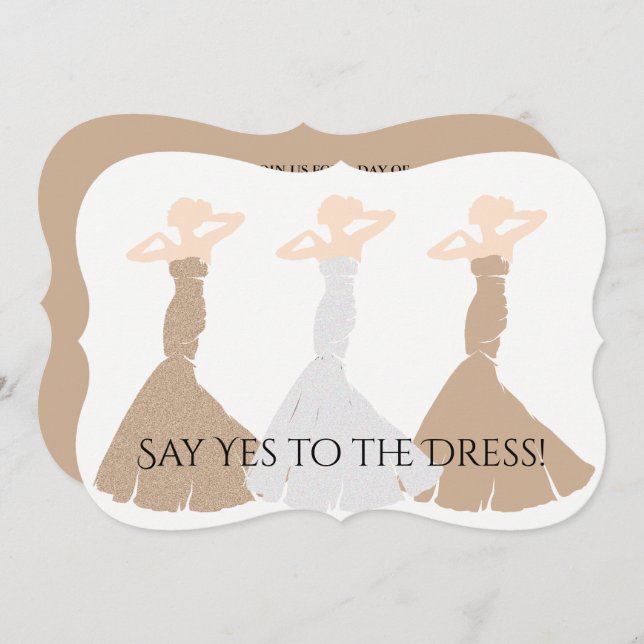 Invitation BRIDE & CO Gold Be My Bridesmaid ShoParty (Devant / Derrière)