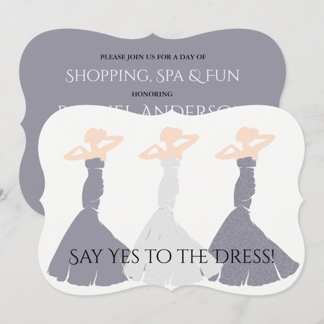 Invitation BRIDE & CO Lavender Be My Bridesmaid Brid Party (Devant / Derrière)