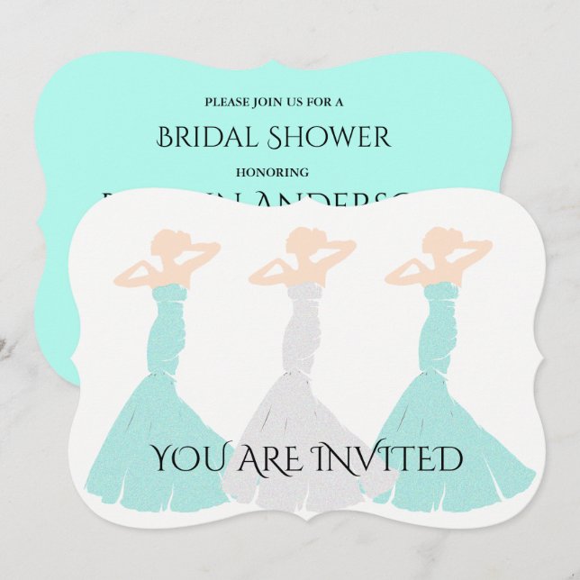 Invitation BRIDE CO Mint Green Be My Bridesmaid (Devant / Derrière)
