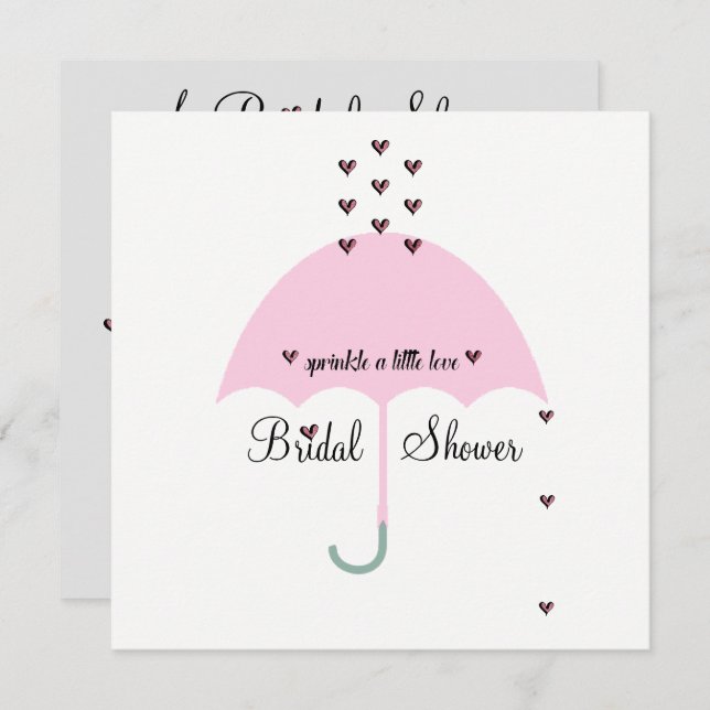 Invitation BRIDE & CO Pink Sprinkt Love Fête des mariées Part (Devant / Derrière)