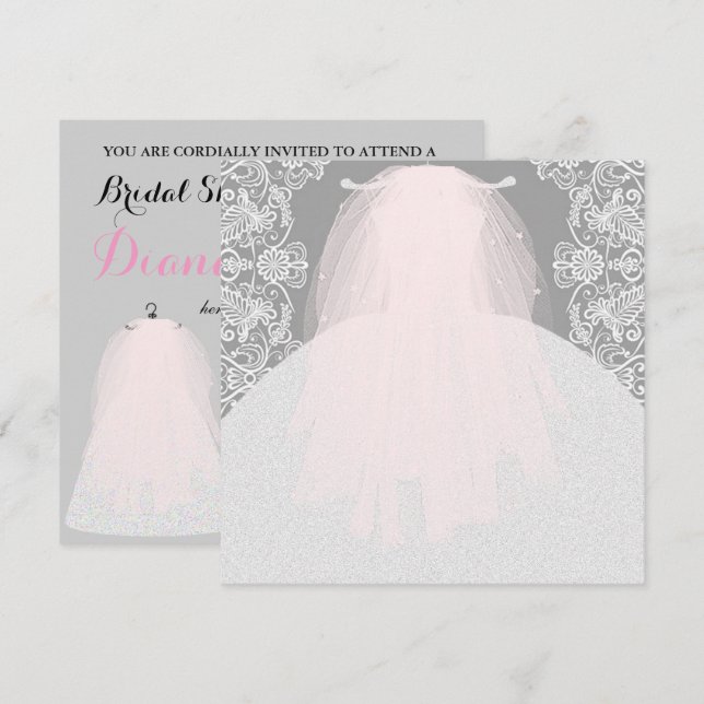 Invitation BRIDE CO Quelque Chose De Rose Voici La Fête Des M (Devant / Derrière)