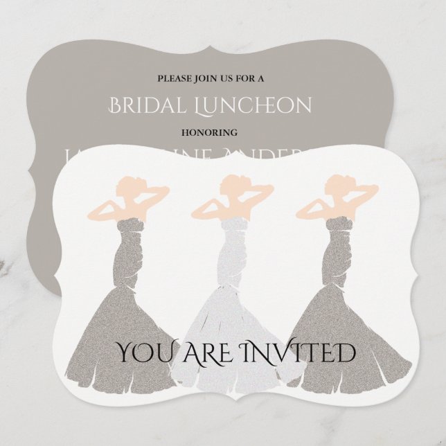 Invitation BRIDE CO Silver Champagne Bridesmaid (Devant / Derrière)