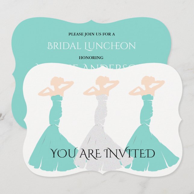 Invitation BRIDE CO Turquoise Blue Be My Bridesmaid Douche Pa (Devant / Derrière)
