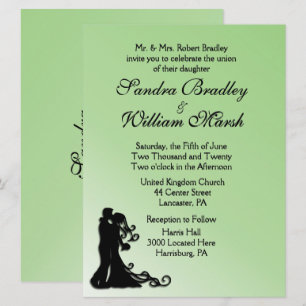 Invitation Bride et Groom Green