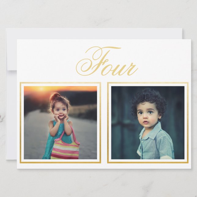 Invitation Bride Groom Age Elegant Classy Gold Table Numéro (Devant)