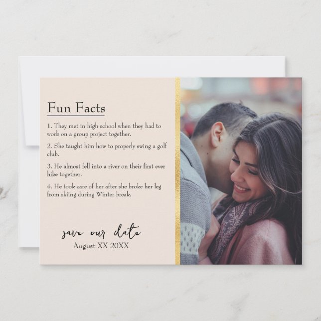 Invitation Bride & Groom Information Photo sur Cream (Devant)