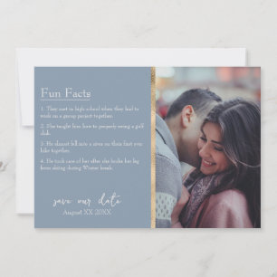 Invitation Bride & Groom Information Photo sur Dusty Blue