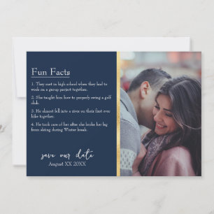 Invitation Bride & Groom Information Photo sur Navy Blue