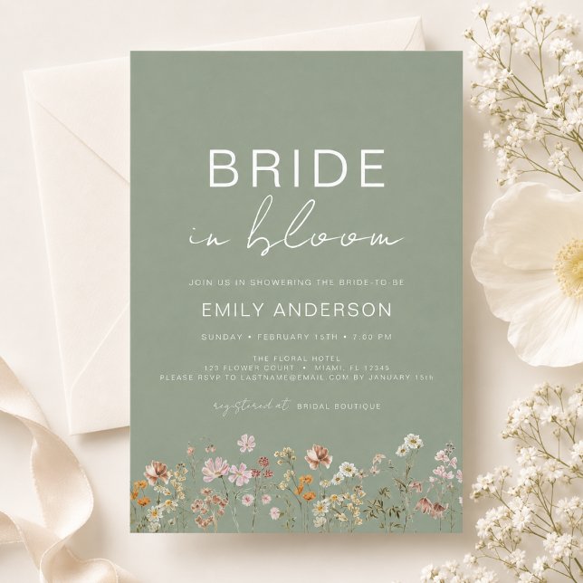 Invitation Bride in Bloom Wildflower Bridal Shower (Créateur téléchargé)