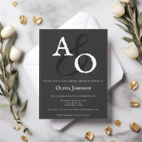 Bride monogramme minimaliste gris