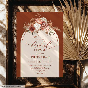 Invitation Bride Rustique Dusty Orange Pampas Grass Floral