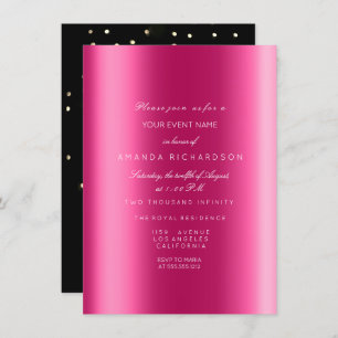 Invitation Bride Spark Metallic Sepia Black Confetti Fuchsia
