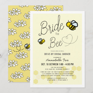 Invitation Bride to Bee Light Jaune Fête des mariées Drive-by