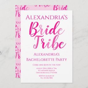 Invitation Bride Tribe Hot rose Bachelorette Party