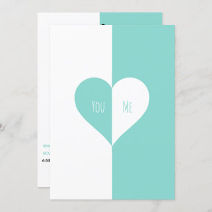 Invitation BRIDE Turquoise Blue You & Me Mariage Suite Party