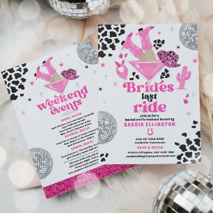 Invitation Brides Dernier Ride Bachelorette Week-end Itinérai