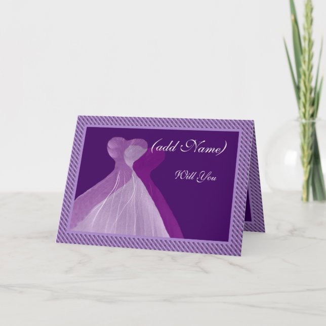 Invitation Bridesmaid Double Violet & Purple Gowns (Devant)