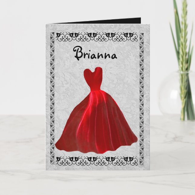 Invitation BRIDESMAID - RED Velvet Gown (Devant)