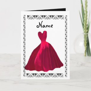 Invitation BRIDESMAID - ROSE RED Velvet Gown