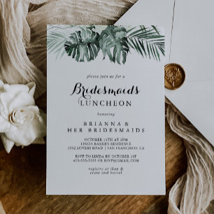 Invitation Bridesmaids de verdure tropicale Douche déjeuner