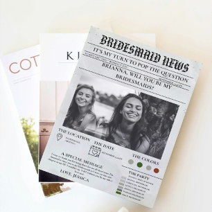 Invitation Bridesmais, journal de proposition+Bridesmaid