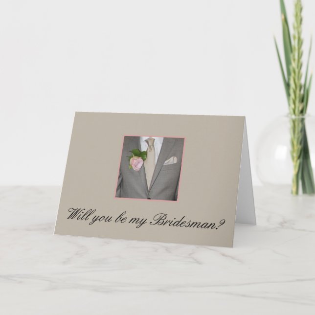 Invitation Bridesman demande Grey Suit (Devant)