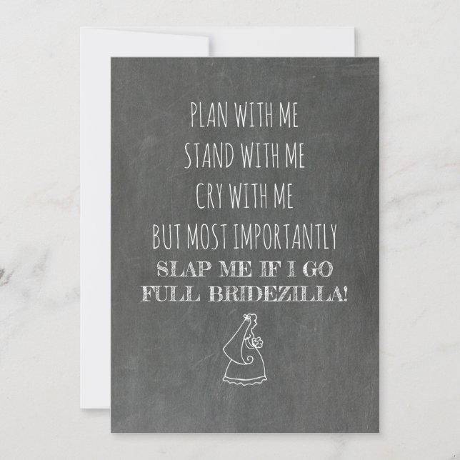 Invitation Bridezilla Funny Bridesmaid / Maid of Honor (Devant)