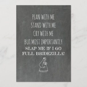Invitation Bridezilla Funny Bridesmaid / Maid of Honor