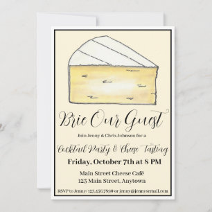 Invitation Brie (Be) Notre Footy de fête du vin et du fromage