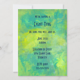 Invitation Bright Abstract Design dans la partie verte et jau