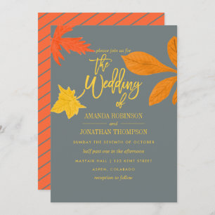 Invitation Bright automne orange Mariage de automne invitatio