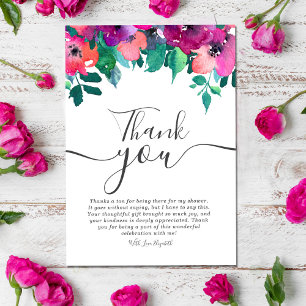 Invitation Bright & Bold Colorful Florals nuptiale merci