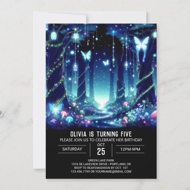 Invitation Bright Custom Woodland Digital Anniversaire (Devant)