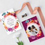 Invitation Bright Été coloré Mariage floral rond I<br><div class="desc">Typographie élégante avec éléments floraux dessinés à la main dans des couleurs estivales vives. Couleur Arrière - plan est complètement changeable selon vos préférences. Modèle personnalisé pour votre date et vos informations personnelles. Différentes combinaisons de couleurs et des designs de texte sont disponibles. Du classique chic au moderne simple, s'il...</div>