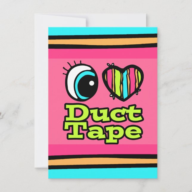Invitation Bright Eye Heart I Love Duct Tape (Devant)