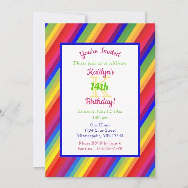 Invitation Bright Fiesta | Anniversaire (Devant)