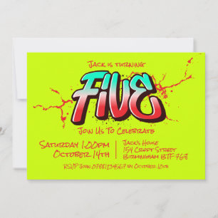 Invitation Bright Graffiti Five