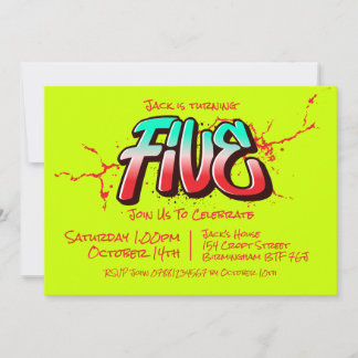 Invitation Bright Graffiti Five
