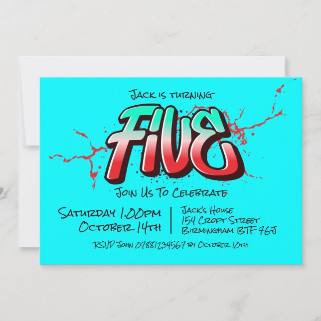 Invitation Bright Graffiti Five (Devant)