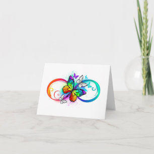 Invitation Bright infinity with rainbow butterfly