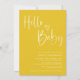 Invitation Bright Jaune Blanc Sexe Baby shower Neutre