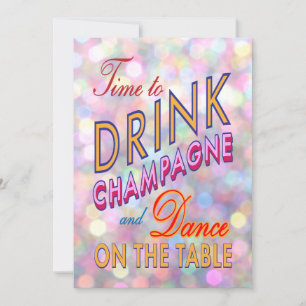 Invitation Bright New Year's Time to Drink Champagne Invitati