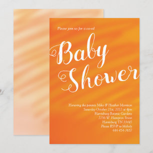 Invitation Bright Orange Baby shower Gender Neutral Co-Ed